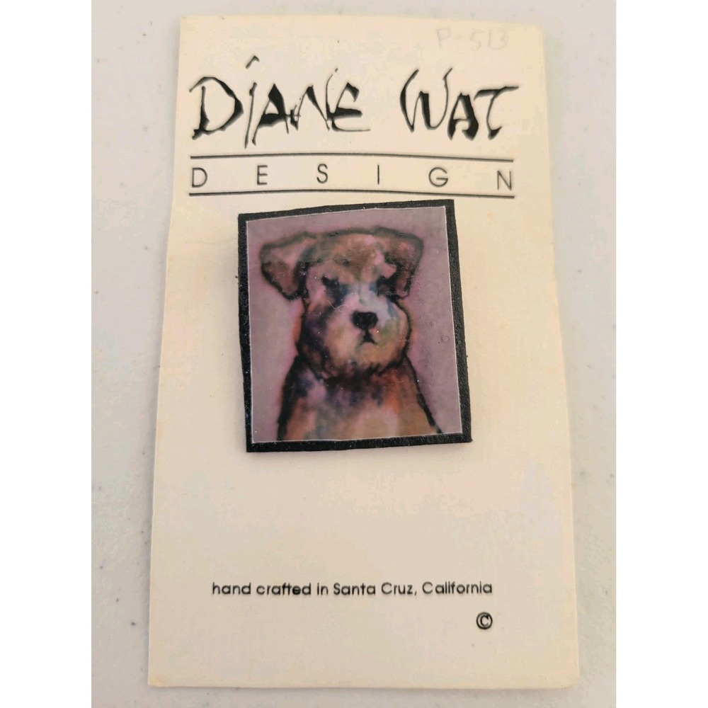 Vintage Diane Wat Design Terrier Dog Brooch Pin Art To Wear California Artist